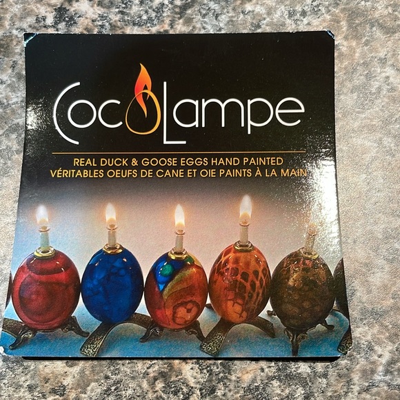 Coco lampe. Original packaging available.  Hand painted duck egg on turtle base - Picture 2 of 11